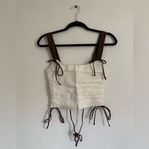 VRG GRL Romance Linen Corset Top